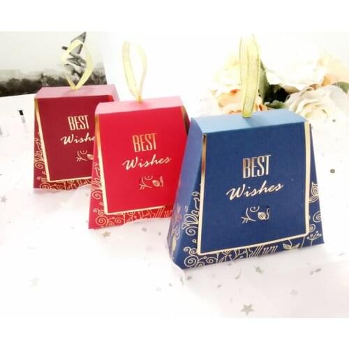 High Quality Hot Stamping Paper Gift Bag Cookie Chocolates Candy Box with Handle Wedding Birthday Party Supplies Gift Package