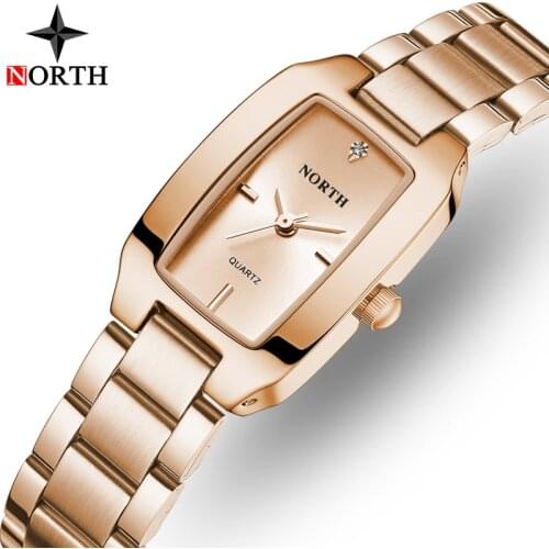 NORTH Top Luxury Band Women Watches Fashion Quartz Female Wrist Watch Stainless Steel simple Waterproof Watch Relogio Feminino