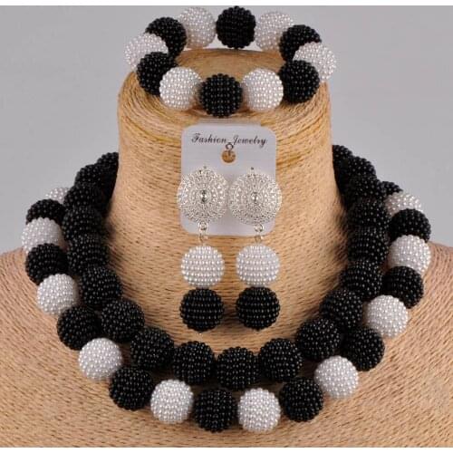 Black and white african jewelry set FZZ100