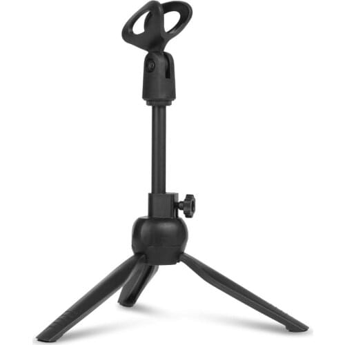 Depusheng L7 Universal Mini Foldable Desk Microphone Tripod Adjustable Holder Stand With Mic Clip For Karaoke Live Broadcast