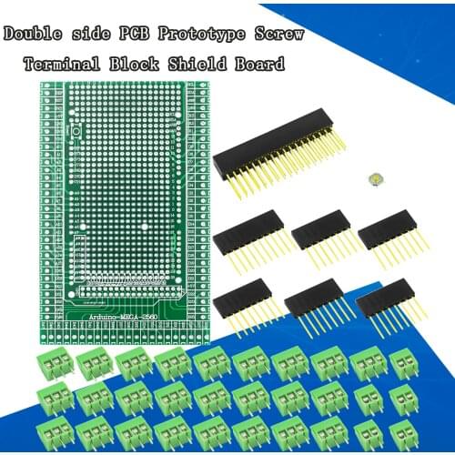 Double-side PCB Prototype Screw Terminal Block Shield Board Kit For MEGA-2560 Mega 2560 R3 Mega2560 R3