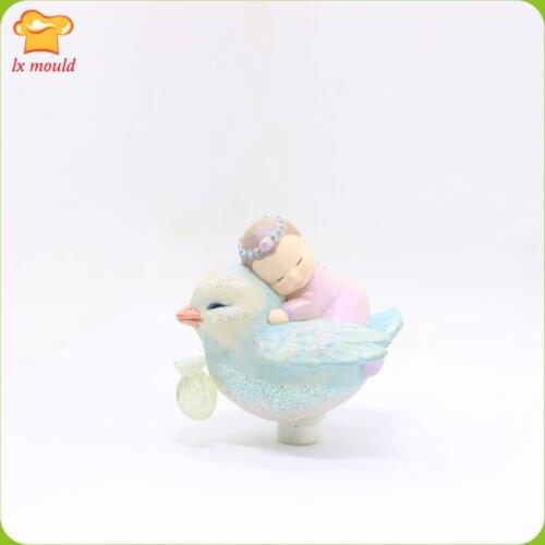 LX MOULD Bird Angel Mold Polymer Clay Mould Cake Decorating Tool 3D Baby and Chick Wings