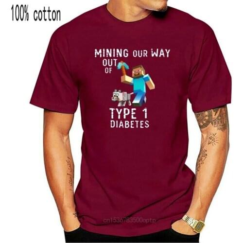 Mining Our Way Out Of Type 1 Diabetes Shirt T Shirt Type 1 Diabetes tshirt wolf steve pickaxe type 1 diabetes