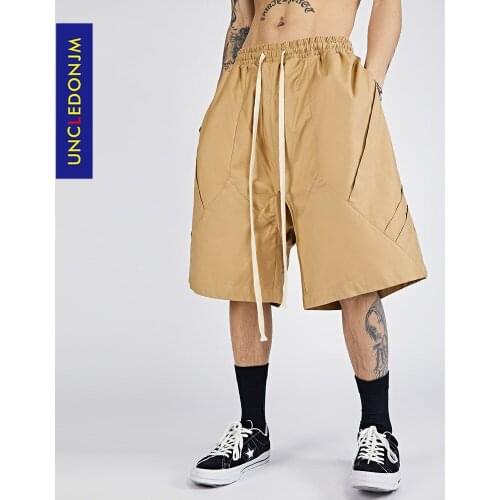 Khaki baggy cargo shorts streetwear high street shorts for men summer plus size shorts kanye streetwear pants 8797