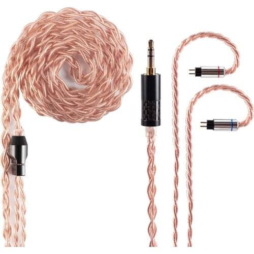 Yinyoo 4 cores 4N OFHC High Purity Oxygen-Free Copper Cable 3.5/2.5/4.4mm Plug MMCX/2Pin For TRN V90 C10 ZSX ZS10 PRO