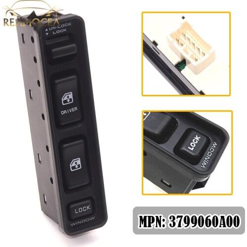 Reamocea 3799060A00 Car Electric Power Master Window Control Switch Button Fit for Suzuki Vitara 1992-1994 1995 1996 1997 1998