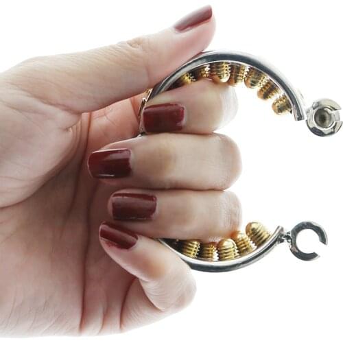 Integrated Lock KALIS TEETH GOLD ROUND 2 ROWS Ring Scrotum Pendant Male Chastity Device Kalis teeth chastity device penis ring