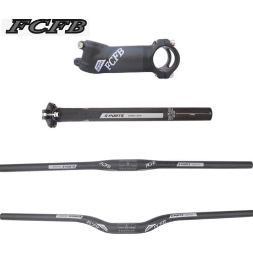 Matt carbon handlebar mountain bike carbon flat rise handlebar carbon seatpost Package carbon aluminum stem bicycles