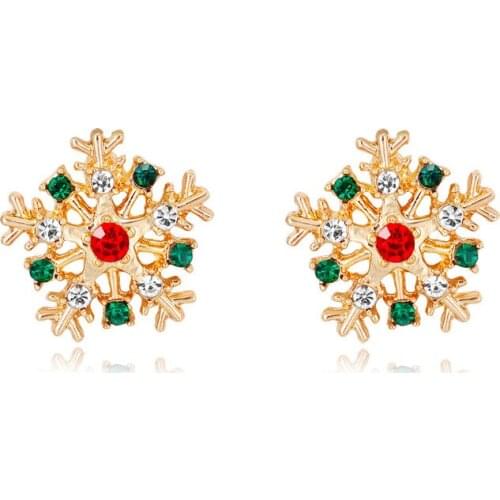 Cute Women Creative Fashion Snowflake Stud Earrings Girl Christmas Earrings Elegant Jewelry Luxury Earrings 2019 New Year Gift