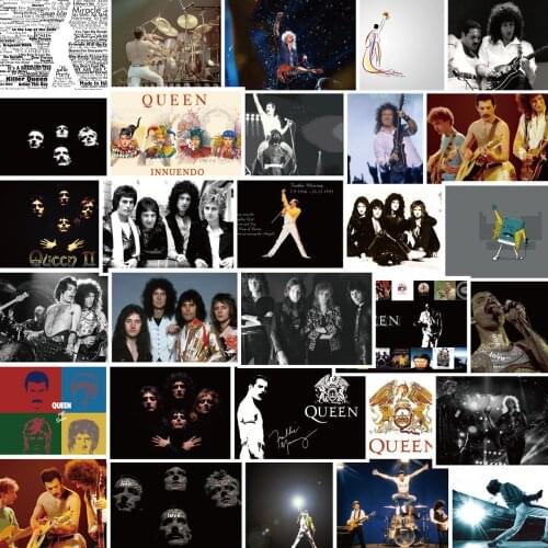 30Pcs Queen Band Stickers Waterproof PVC Decals for Fans Gift DIY Laptop Luggage Phone Guitar Stickers