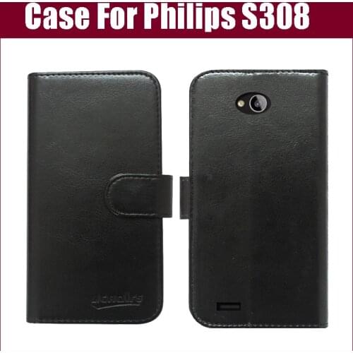Newest Luxury Wallet Leather Stand Flip phone case for Philips S308 Mobile Phone Bag Cover For S308 with Card Holder