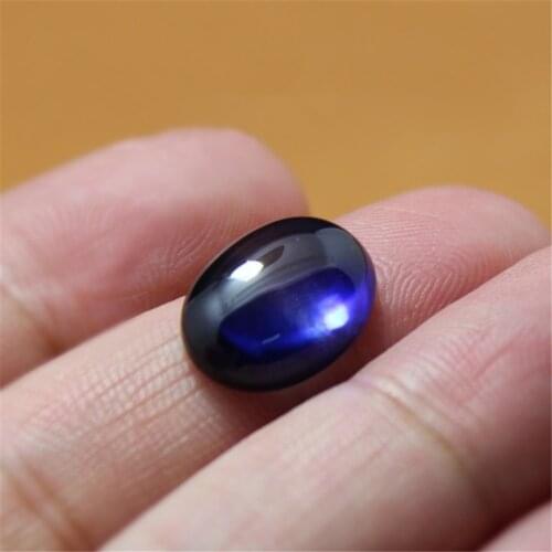 Joanlyn Sapphire Oval Cabochon Smooth Polished Surface Egg Shape Sapphire Cabochon Flat Back Multiple Sizes to Choose C23S