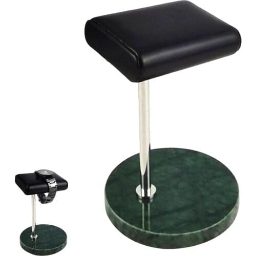 Portable Marble and PU Leather Watch Stand Bracelet T-Bar Display Stand Jewellery Bracelet Holder Organizer