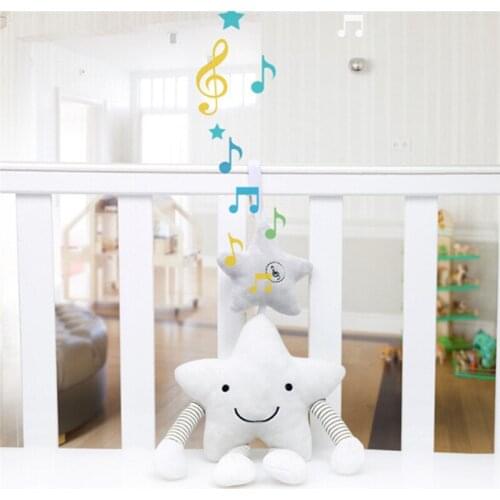 Wind Chime Hanging Singing Stroller Hot Baby Bed Hanging Rattle White Star Music Bed Hanging Bed Bell Accompany Toy For Newborn