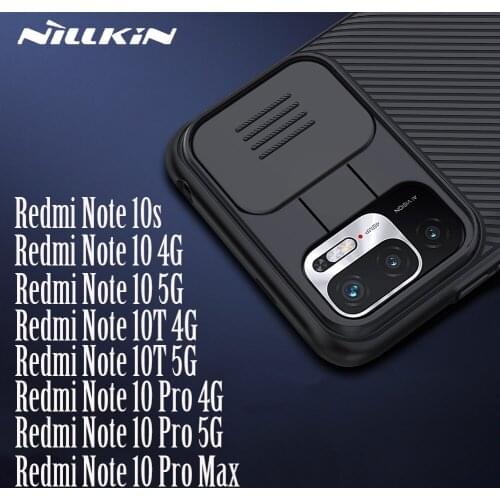 For Xiaomi Redmi Note 10 Pro Max 10T 5G Note10 4G 10s Case Nillkin Slide Camera Protection Lens Protect Privacy Shockproof Cover