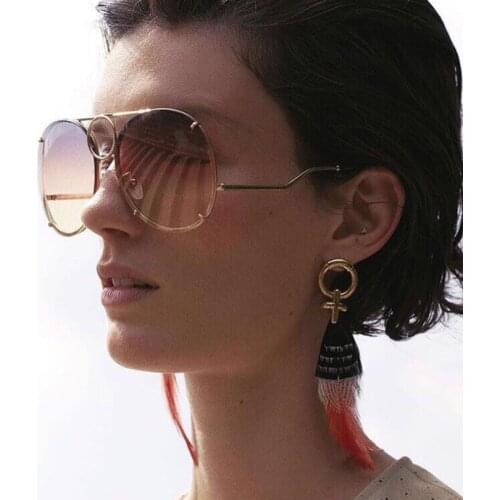 Round metal sunglasses women fashion purple shades with two lenses eyewear