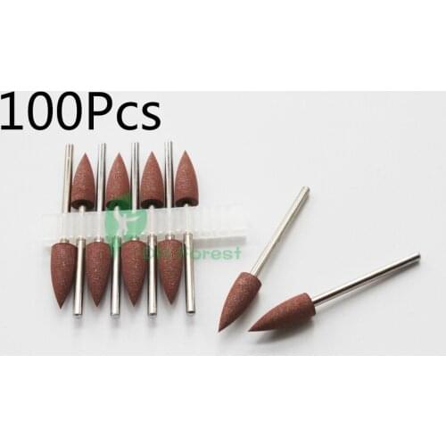 Dental Equipme 100pcs Silicone Rubber Polishers Diamond Polishing Burs Small