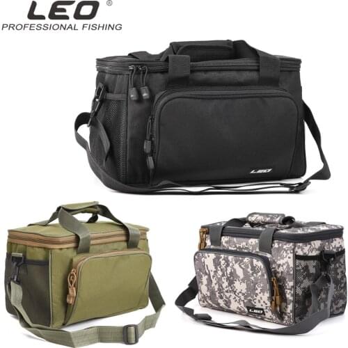 LEO Waterproof Canvas Waist Fishing Bags Large Capacity Multifunctional Lure Fishing Tackle Bag Pack Outdoor Shoulder Bags