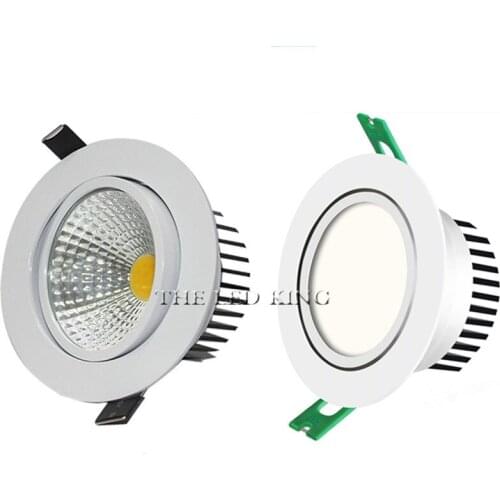 Super Bright Recessed LED Dimmable Downlight COB 5W 7W 10W 12W 3000K 6000K LED Ceiling Spot Light LED panel Lamp AC 110V 220V