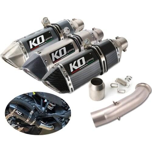 Motorcycle Exhaust Mid Link Pipe Connecting Slip On 51mm Muffler Baffles DB Killer Modified For Duke 125 250 390 RC390 17-20