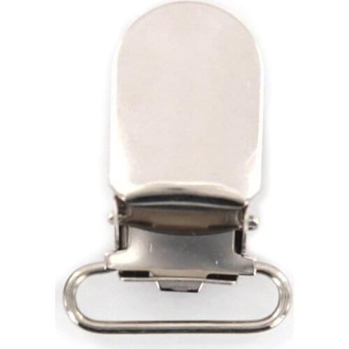 20pcs 11mm Webbing Hook Pacifier Suspender Clips for Craft - Silver