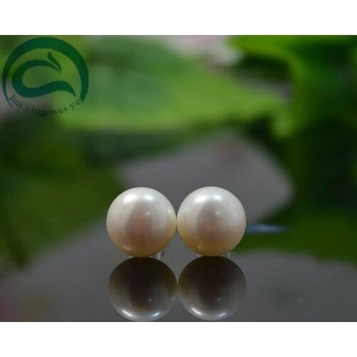 Perfect Wedding Birthday Womens Pearl Earrings White Genuine Freshwater Pearl Earring S925 Sterling Silvers Women Jewelry