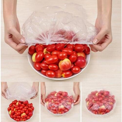 Fresh Keeping Bags 100pcs Elastic Food Storage Covers Universal Stretch Wrap Bowl Cover Kitchen Supply B1