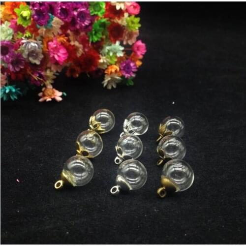 20set8*3mm Clear glass globe bubble 6mm cap set DIY Glass vial pendant necklace jewelry accessory glass bottle dome cover charms