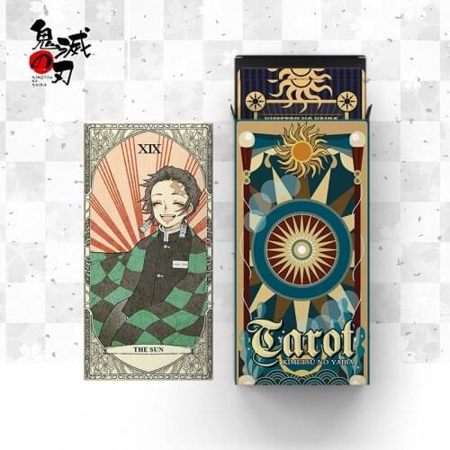 22 Sheets Anime Demon Slayer Tarot Kamado Tanjirou Cards Cartoon Kimetsu No Yaiba Cosplay Collection Toys Christmas Gift