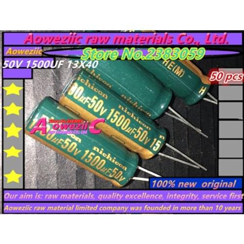 Aoweziic 50 PCS 50V 1500UF 13X40 high frequency low resistance electrolytic capacitor 1500UF 50V 13*40