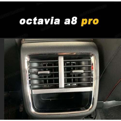 Car Rear Armrest Air Vent Outlet Trim Decoration Styling for Skoda Octavia Pro A8 2021 2022 Interior Accessories Auto Mouldings