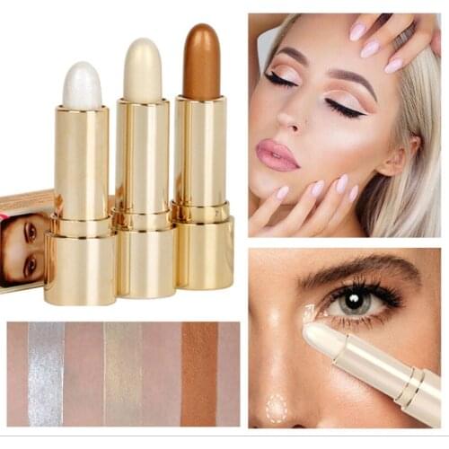 Face Bronzer Makeup Highlighter Stick Contour Brighten Shimmer Light Illuminator Concealer Highlight Powder Cream Pen