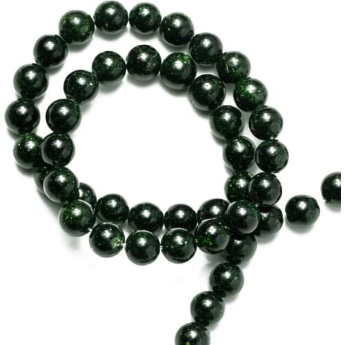 Wholesale 4mm 6mm 8mm 10mm 12mm Green Sandstone Beads Natural Stone Loose BeadsNeedlework for Jewelry Making DIY Bracelet