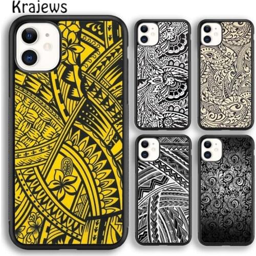 Krajews Maori Tribal Samoan Polynesian Phone Case For iPhone 5 SE 6s 7 8 plus X XR XS 11 12 pro max Samsung Galaxy S8 S9 S10