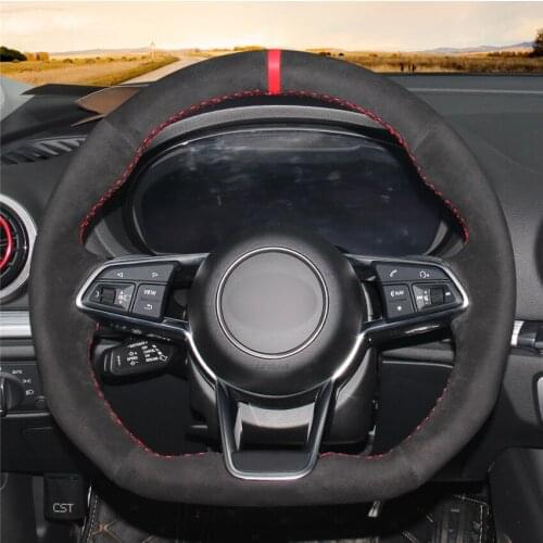 DIY Anti-Slip Wear-Resistant Steering Wheel Cover For Audi TT (8S) TTS 14-19 TT RS 16-19 R8 (4S) 15-19 Car Interior Decoration