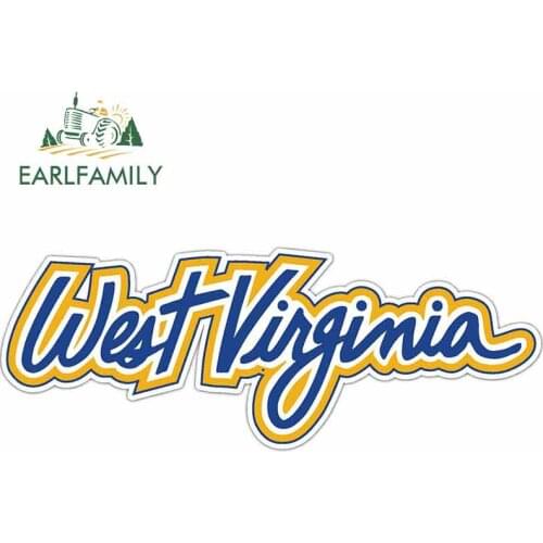 EARLFAMILY 15cm x 5.7cm for West Virginia Mountaineers Logo Car Stickers Helmet Motorcycle Sunscreen Vinyl JDM Bumper Graphics