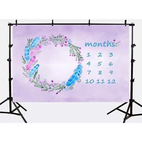 Mehofoto Purple Flower Photo Backdrops for Photography Studio Newborn Baby Months Background for Family Photographic S-2760
