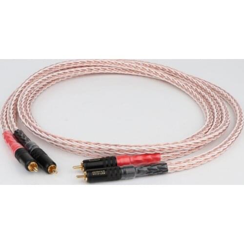 HiFi 8TC 7N OCC Pure Copper RCA Cable Hi-end CD Amplifier Interconnect 2RCA to 2RCA Male Audio Cable