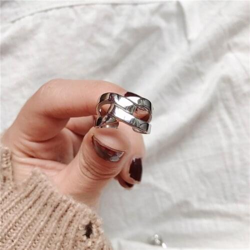 Simple Cross Bowknot Chunky Gold Color Adjustable Ring For Women Men Trendy Fashion Finger Jewelry Gifts SR2226