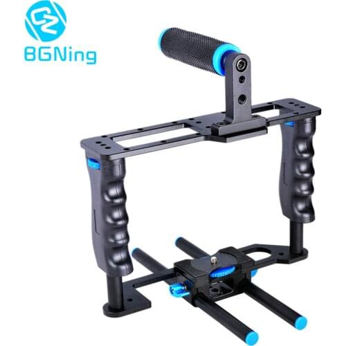 Aluminum Alloy ABS Camera Video Cage Film Movie Making Kit DSLR Cage & Handle Grip & Rod for Canon 5D2 700D 650D for Nikon D7200