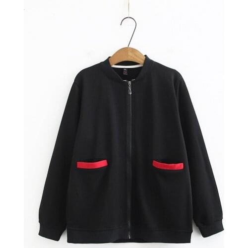 Oversized Fashion Womens Coat Black Short Hooded Zipper Jacket 2020 New Spring Autumn Casual Outerwear Tracksuits Female A1849