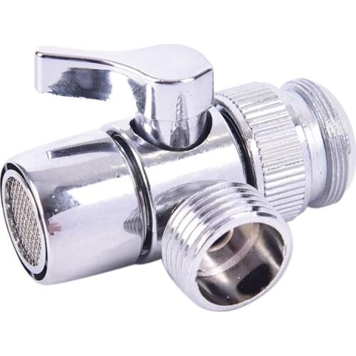 Brass 3-way Diverter Valve Faucet Connector Adapter Three Head Function Switch