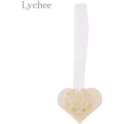 Lychee 1 PC Heart Shaped Flower Curtain Buckles Modern Magnetic Curtain Holder Curtain Strap Accessories Home Decoration