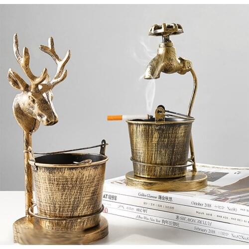 Metal Ashtray Cigar Gift for Boyfriend cigarette home ashtrays creative Retro industrial wind personality decorations bar