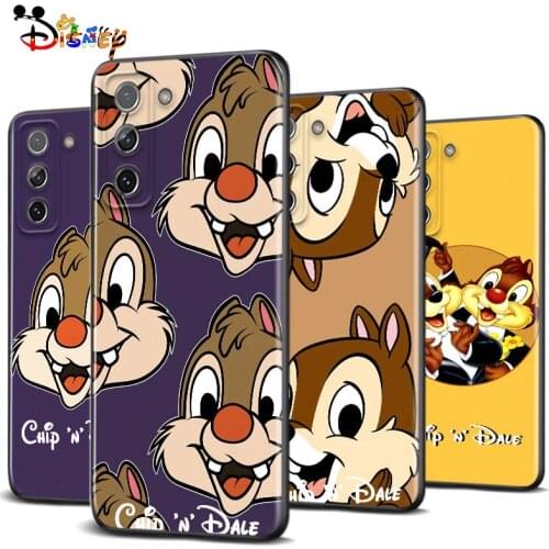 Disney Chip 'n' Dale cute for Samsung S20 FE Ultra Plus A91 A81 A71 A51 A41 A31 A21S A72 A52 A42 A02S Soft Black Phone Case