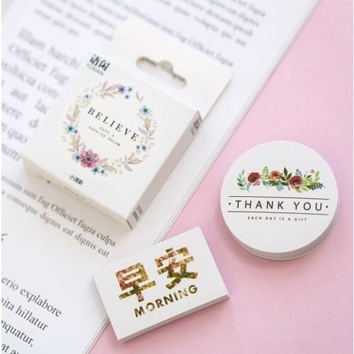 50 pcs/pack Fresh Style Flower Decorative Sticker Set Diary Album Label Stickers DIY Stationery Stickers Gift Diary Deco Pack