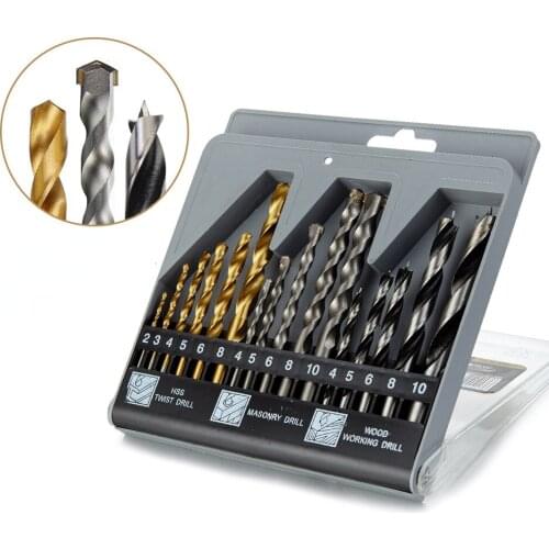 Three-in-one Combination Metal Drill Bit Woodworking Drill Bit Mason Drill Multi-purpose Drill Bit Set Hand Tools