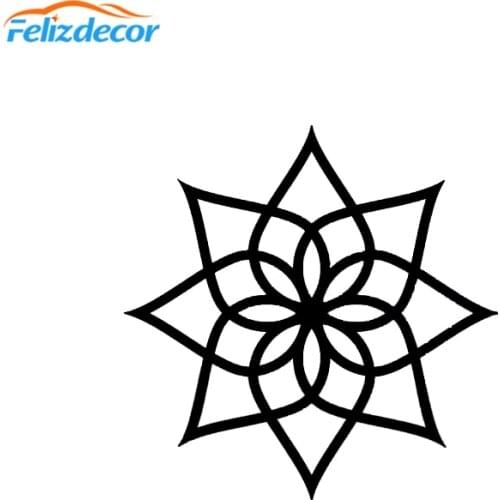 13*13cm Hot Selling Simple Lotus Mandala Decal Yoga Zen Boho Sticker Car Decorative Car Decals White Black L736
