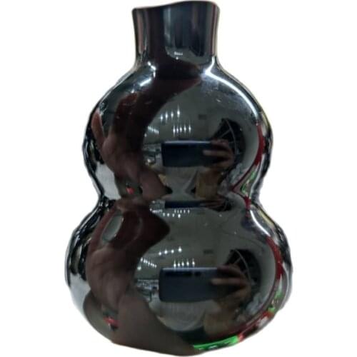 Natural Obsidian Gourd Figurine Quartz Crystal Gourd Lucky Stone Feng Shui Reiki Healing Crystal Stone Home Decoration Crafts