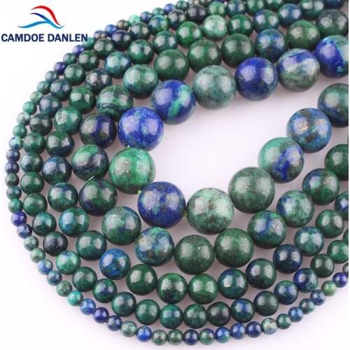 CAMDOE DANLEN Natural Stone Phoenix Lapis Lazuli Malachite Round Beads 4/6/8/10/12mm DIY Bracelet Necklace For Jewelry Making